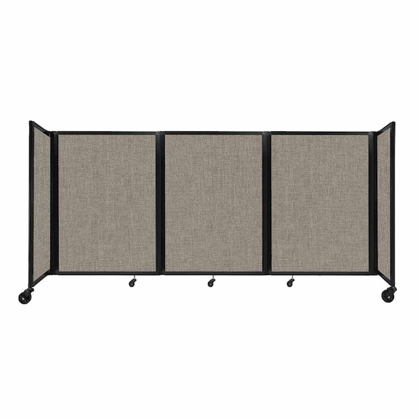 Room Divider 360 Folding Portable Partition 8'6" x 4' Warm Pebble Fabric